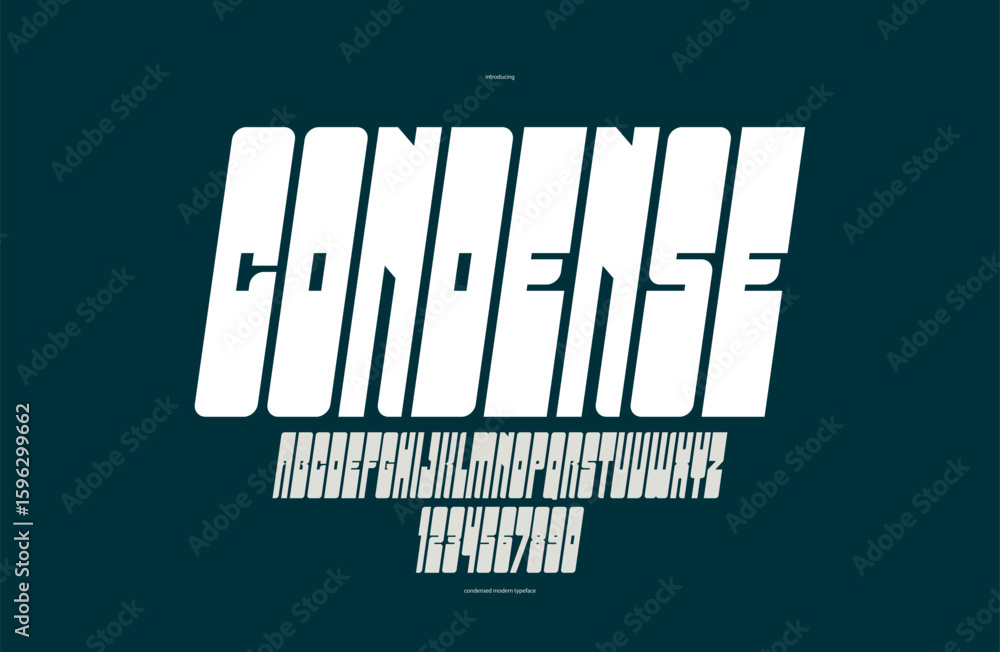 Fototapete bold and strong vector geometric font for logos and emblems, display typeface for posters and headli