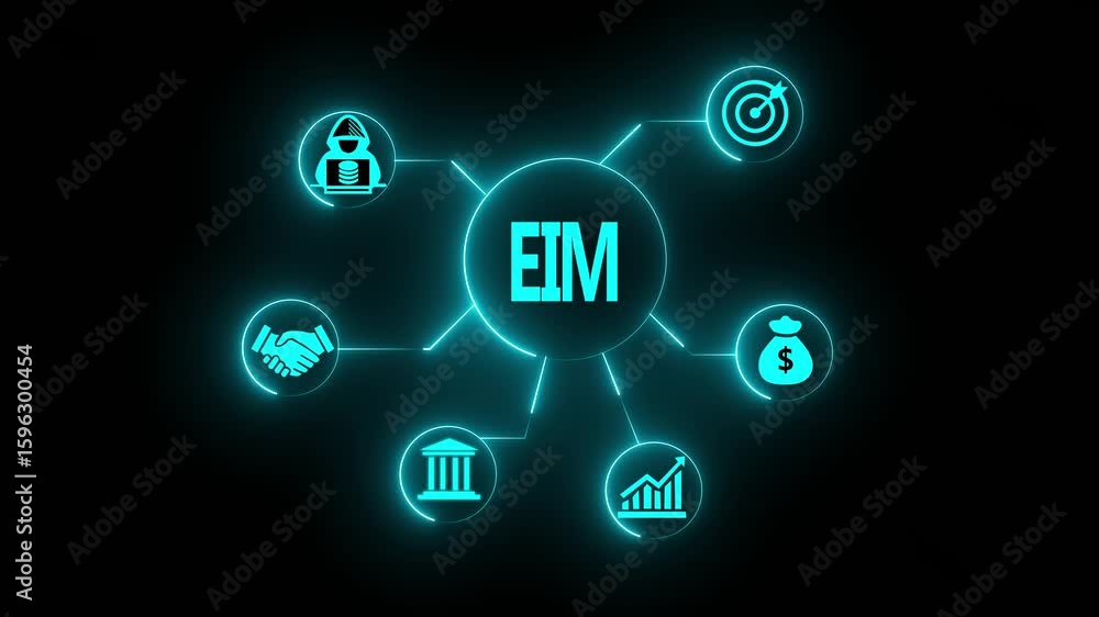 Poster eim enterprise information management system concept. business, technology, internet and networking 