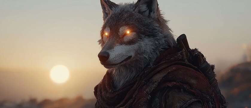 Fototapeta Feral Wolf in Twilight