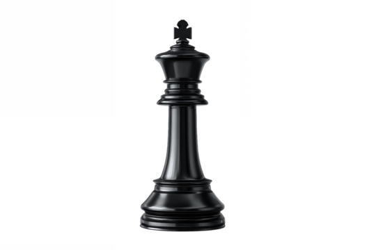 Black Chess King Piece isolated on white transparent background