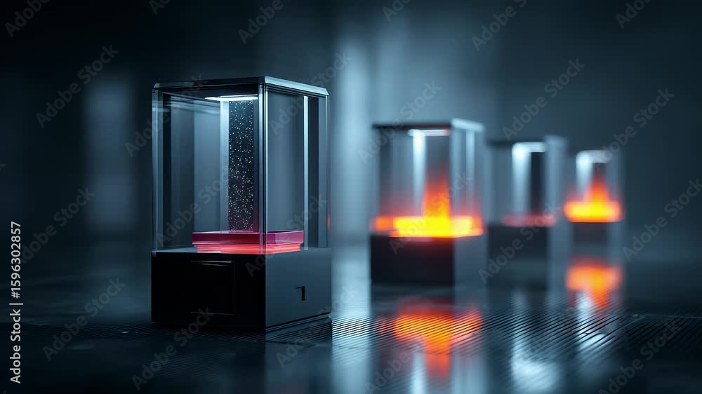 Aufkleber futuristic tech data core processing system concept display