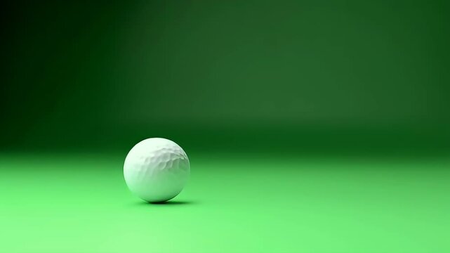 Crystal sharp 4K greenscreen side profile animation flawlessly modelled golf ball rolling smoothly from left to right 60fps dimples catching subtle light perfect sports commercials equipment