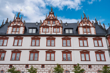 The facade with its magnificent dormer windows of Coburg Town Hall