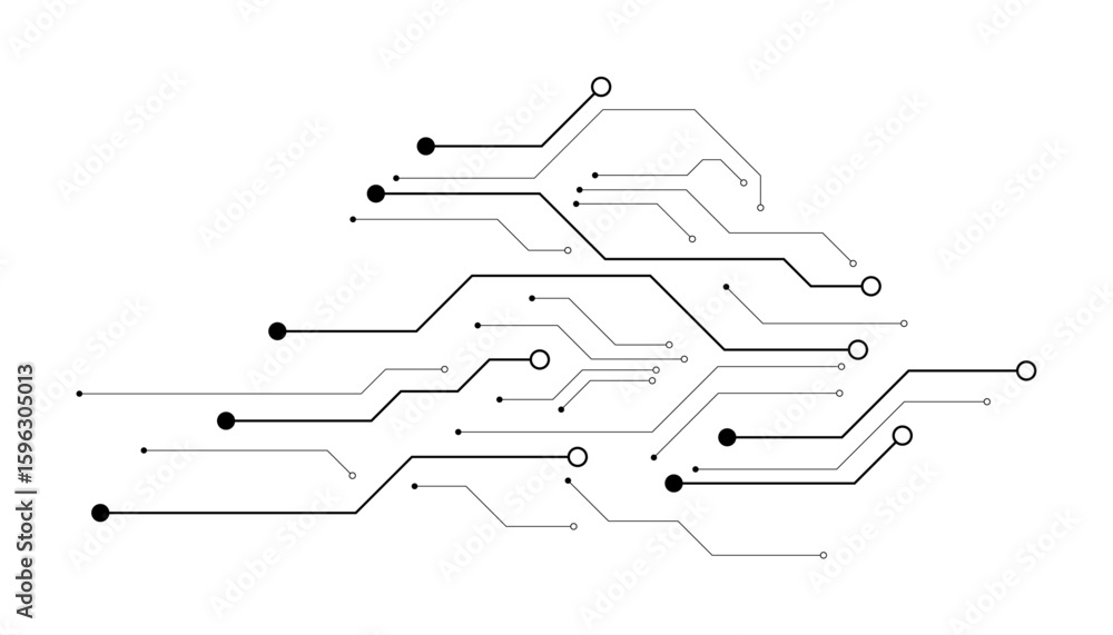 Poster vector technology black circuit diagram concept. abstract technology on white background. high-tech 