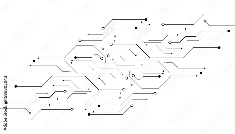 Poster vector technology black circuit diagram concept. abstract technology on white background. high-tech 