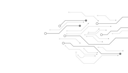 Vector Technology black circuit diagram concept. Abstract technology on white background. High-tech circuit board .