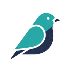 blue bird on a white background