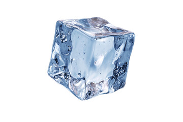Obraz premium Clear Ice Cube Isolated on White Transparent Background