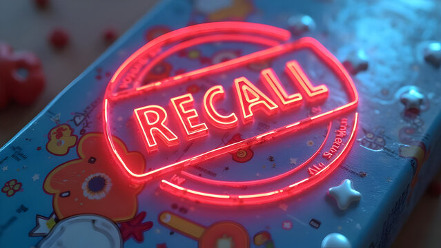 Recall stamp with company logo on branded packaging