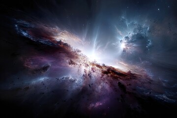 Fototapeta premium Colorful Exploding Nebula in Deep Space