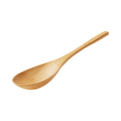 Floating Bamboo Rice Paddle, Kitchen Utensil isolated On Transparent Png Background.