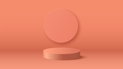 Autumn background. Autumn sale podium with circle background. Stand product showcase for promotion, product sale. Vector illustration