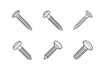 screws line art vector illustration