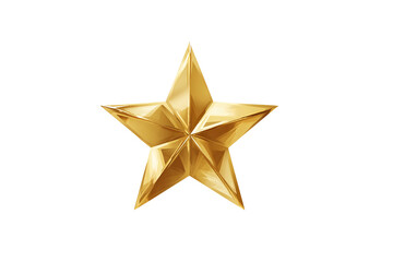 Obraz premium Golden Star, Isolated on White Transparent Background