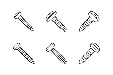 screws icon line art vector illustration