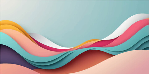 Abstract colorful background with flowing waves and vibrant rainbow lines vector design wallpaper