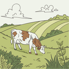 Cow EPS Vector – Farm Animal Silhouette for Logos and Prints

