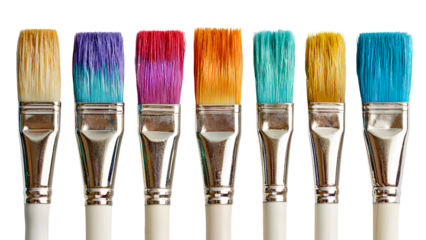 Colorful Paint Brushes Set – Isolated Artistic Tools with Painted Tips