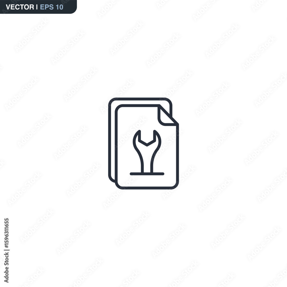 Fototapete engineering document, linear style sign for mobile concept and web design