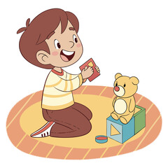 Toy and Boy Character Art – Playtime Moments in Adobe Illustrator

