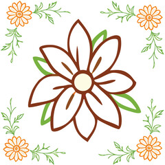 Flower drawing as a frame for illustration, vector file.
