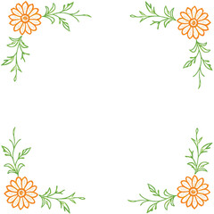Colorful Watercolor Flower Painting Frame Picture For Illustration Vector File