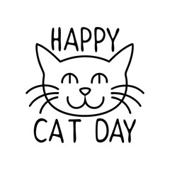 Happy Cat Day Typography Text Design vector illustration.