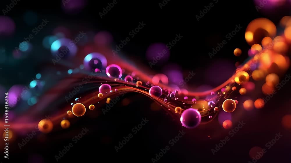 Aufkleber dynamic vibrant particle flow digital tech background