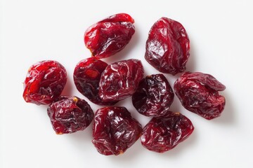 Handful of Dried Cranberries on White Background for Packaging Design