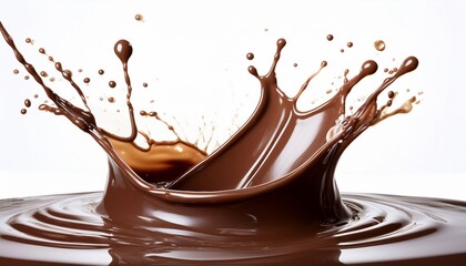 splash of chocolate liquid isolated on a transparent background