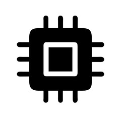 CPU Chip Icon Minimalist Flat Design for Technology and Computing Representations