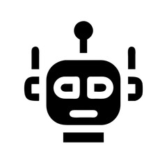 Obraz premium Robot Head Icon AI and Technology Theme Vector Illustration for Modern Digital Design
