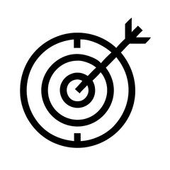 Target Icon Arrow Hitting Bullseye for Precision, Focus, and Achieving Goals with Accuracy