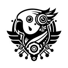 cockatoo robot vector illustration