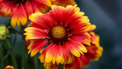 red and yellow flower close up