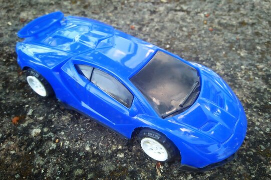 blue toy car replika