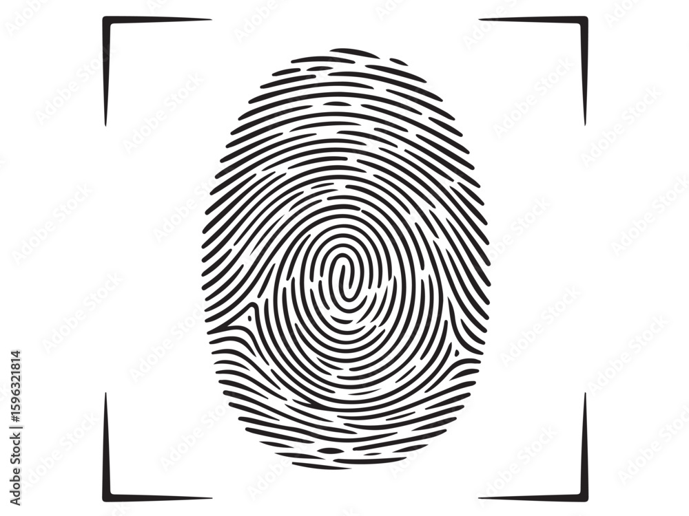 Poster vector illustration of a unique digital fingerprint for security and identification