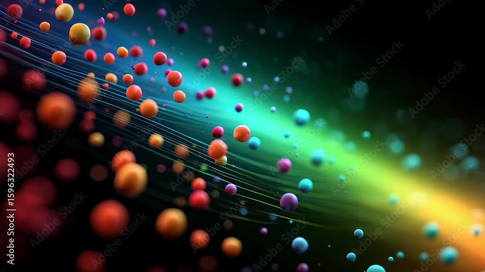 Aufkleber abstract colorful particles constructing future data network