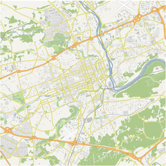 Obraz premium Map of Allentown in Pennsylvania in a normal road map style. Contains layered vector with roads water, parks, etc.