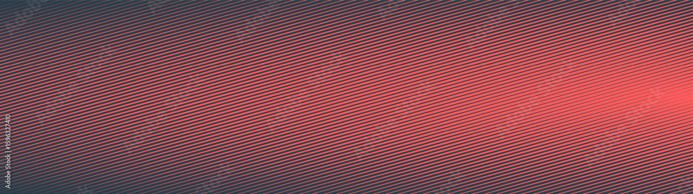 Poster diagonal lines halftone pattern elliptical structure ultra wide 32:9 aspect ratio red black vector c