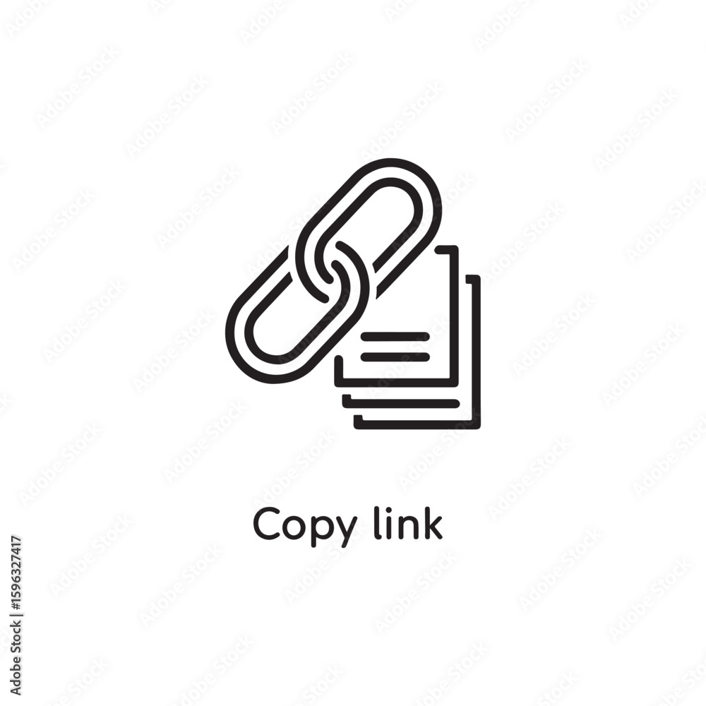 Poster vector art of copy link icon with stacked documents