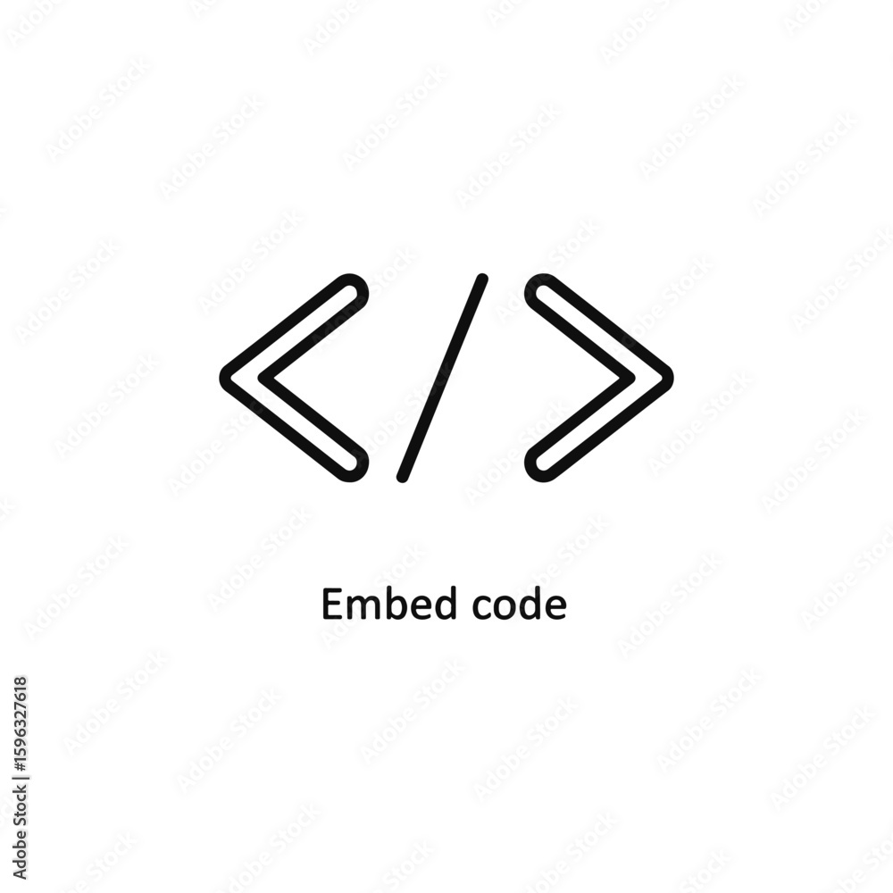 Poster vector art of embed code icon with angle brackets