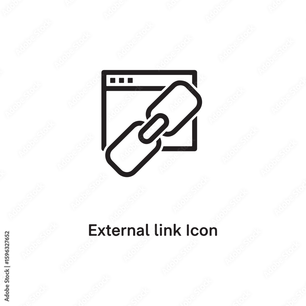 Poster vector art of external link icon on a browser window
