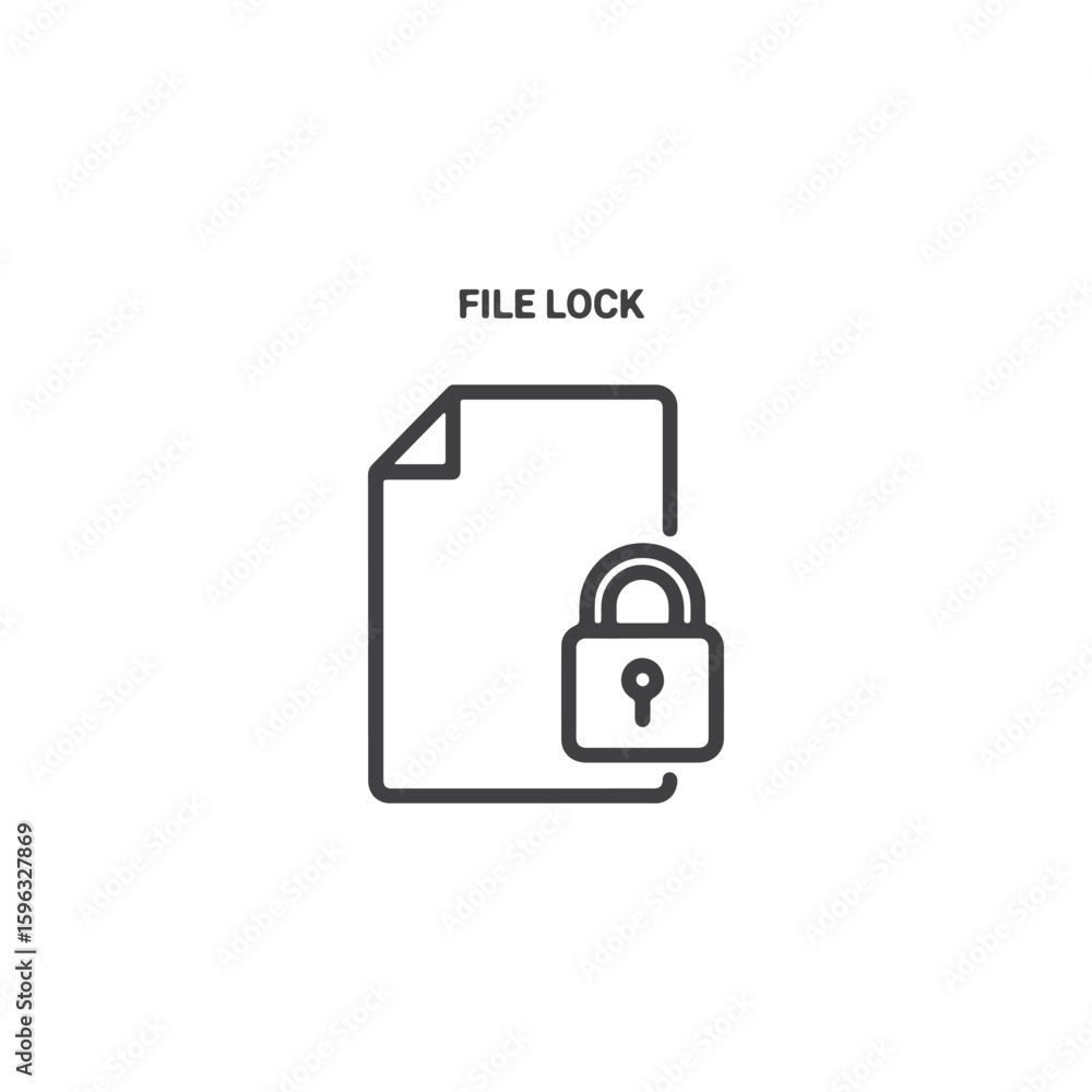 Aufkleber vector art of file lock icon symbolizing security and protection, isolated on white background