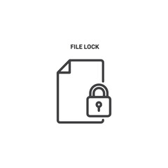 Vector art of file lock icon symbolizing security and protection, isolated on white background