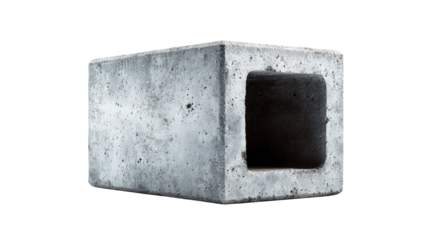 Concrete Block Icon: Icon of a concrete block, symbolizing building materials for walls and foundations, isolated on a Transparent background, PNG file.