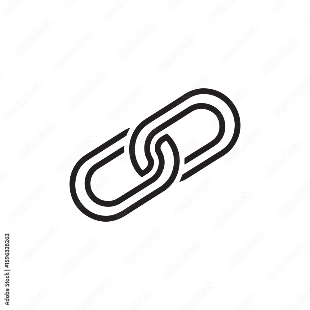 Poster vector art of a simple chain link icon represents connection and unity