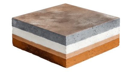 Concrete Paver Icon: Icon of a concrete paver, used for road paving and construction, isolated on a Transparent background, PNG file.