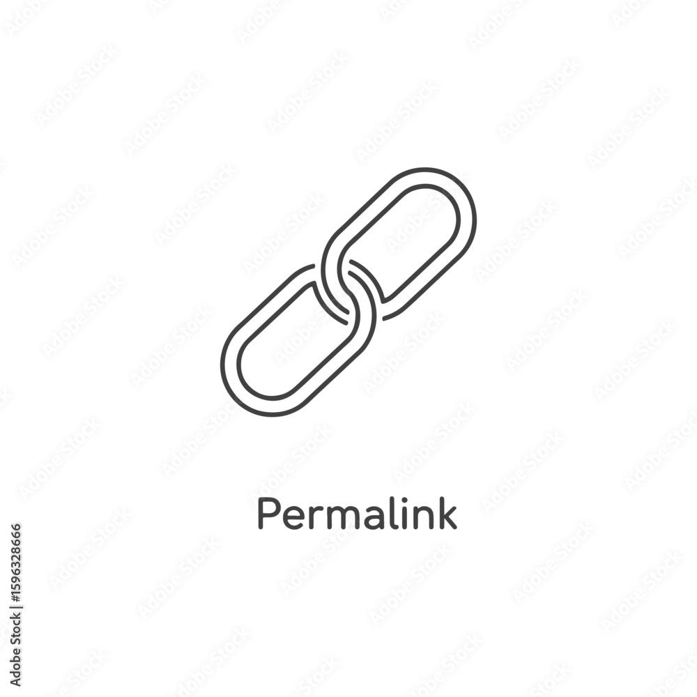 Poster vector art of a line icon representing a permalink or chain link