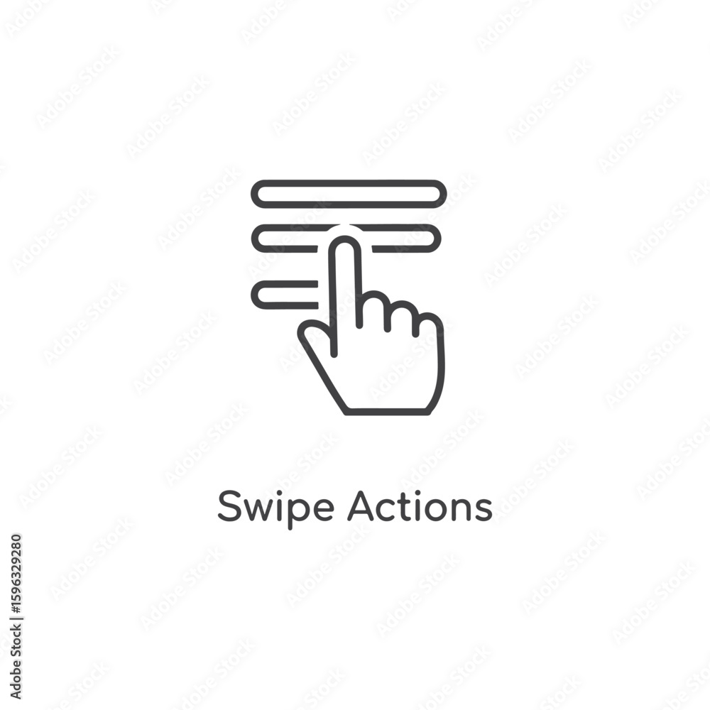 Poster vector art of finger performing a swipe action on a digital interface